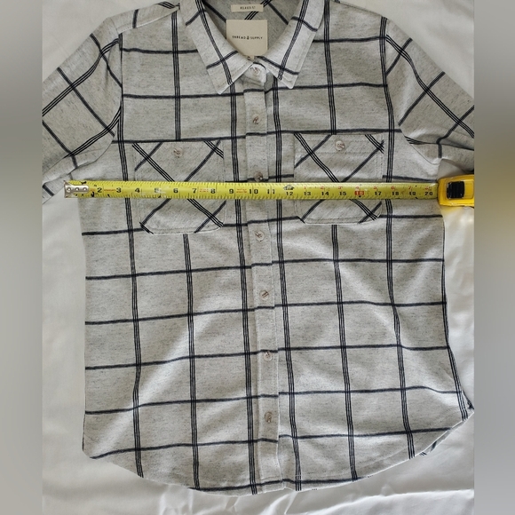 Gray Plaid Button-Up Shirt - Picture 6 of 7